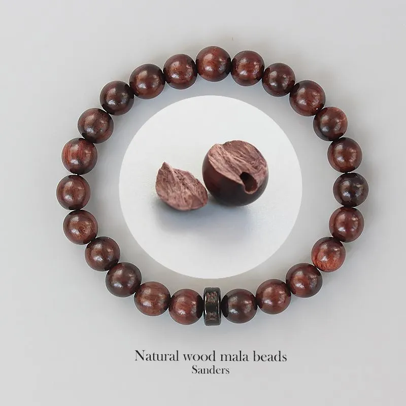 Tibetan Buddhist Natural Sandalwood Hand-carved Coconut Shell Bracelet