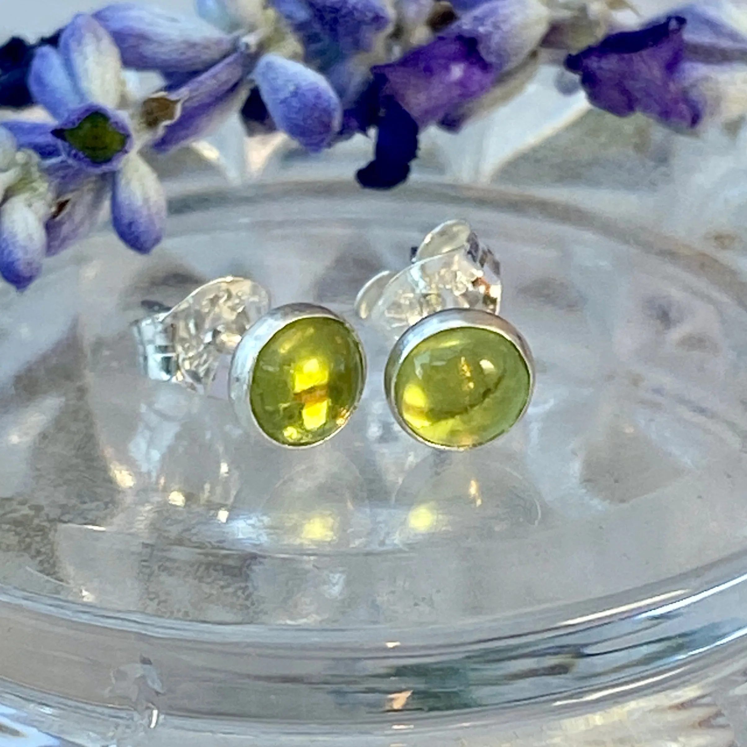 Tiny Stone Post Earrings