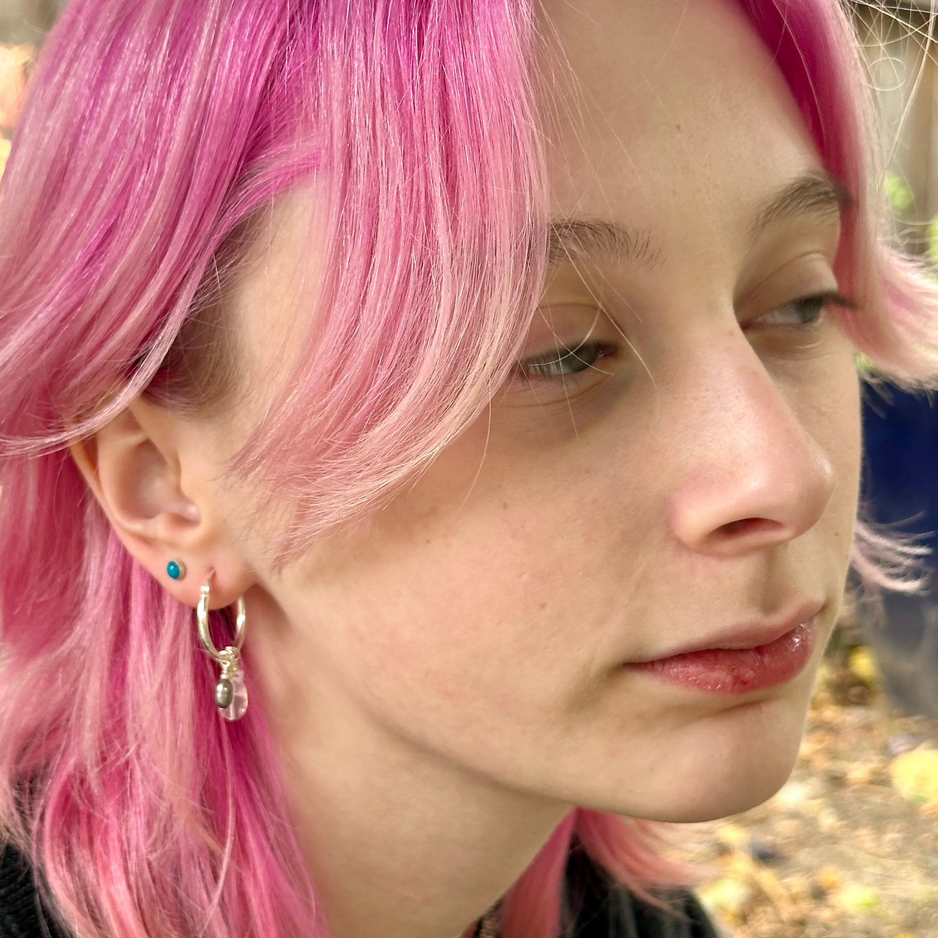 Tiny Stone Post Earrings