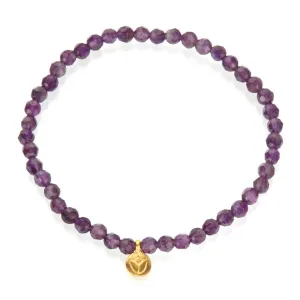 Tranquility Lotus Amethyst Gemstone Bracelet