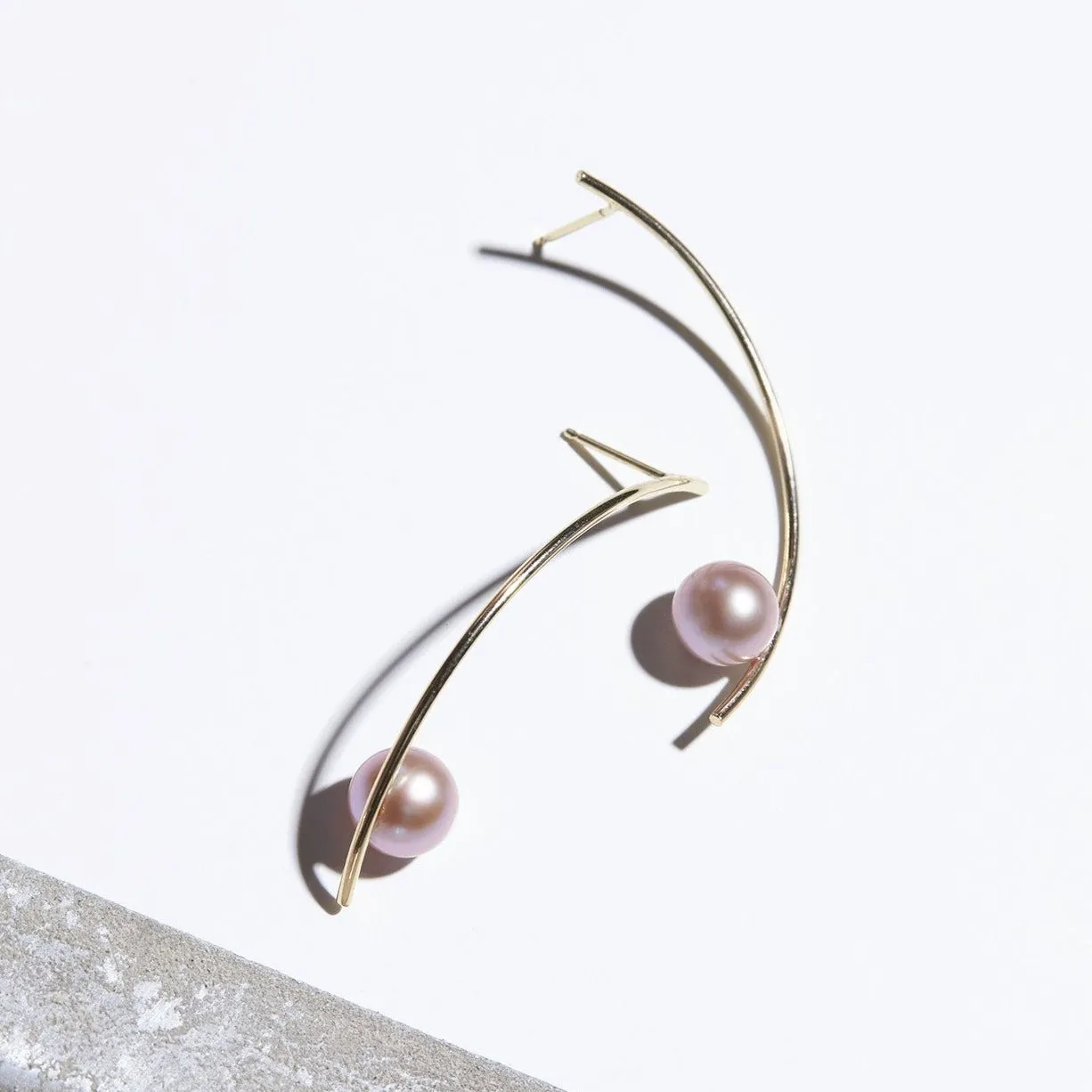 Treviso Earrings, Pink Pearl