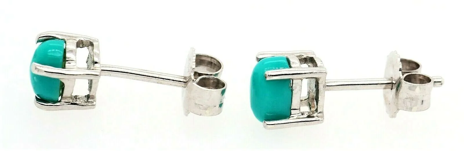 Turquoise & 925 Sterling Silver Stud Earrings Fine Jewellery Pierced Ears