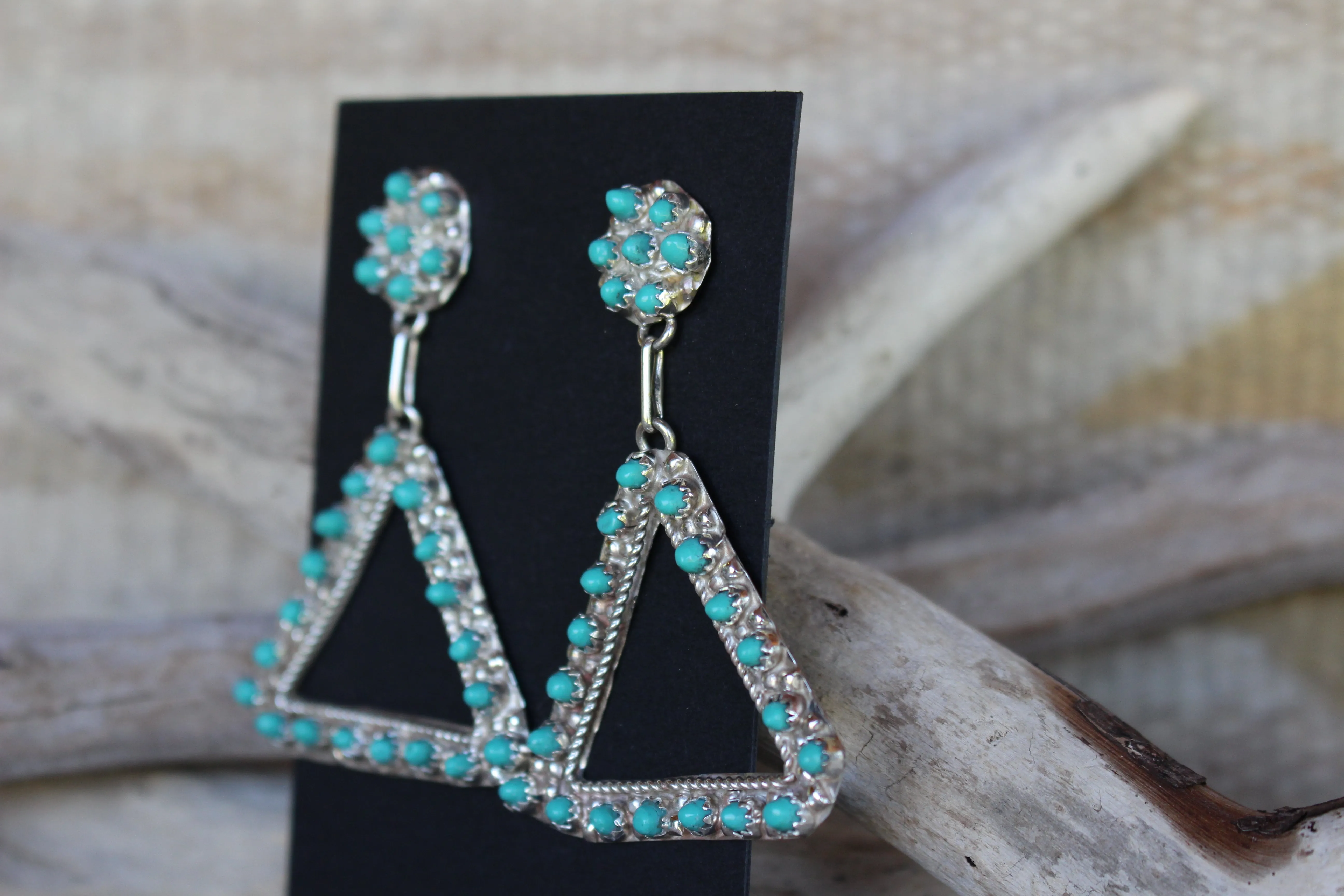 Turquoise Triangle Earrings