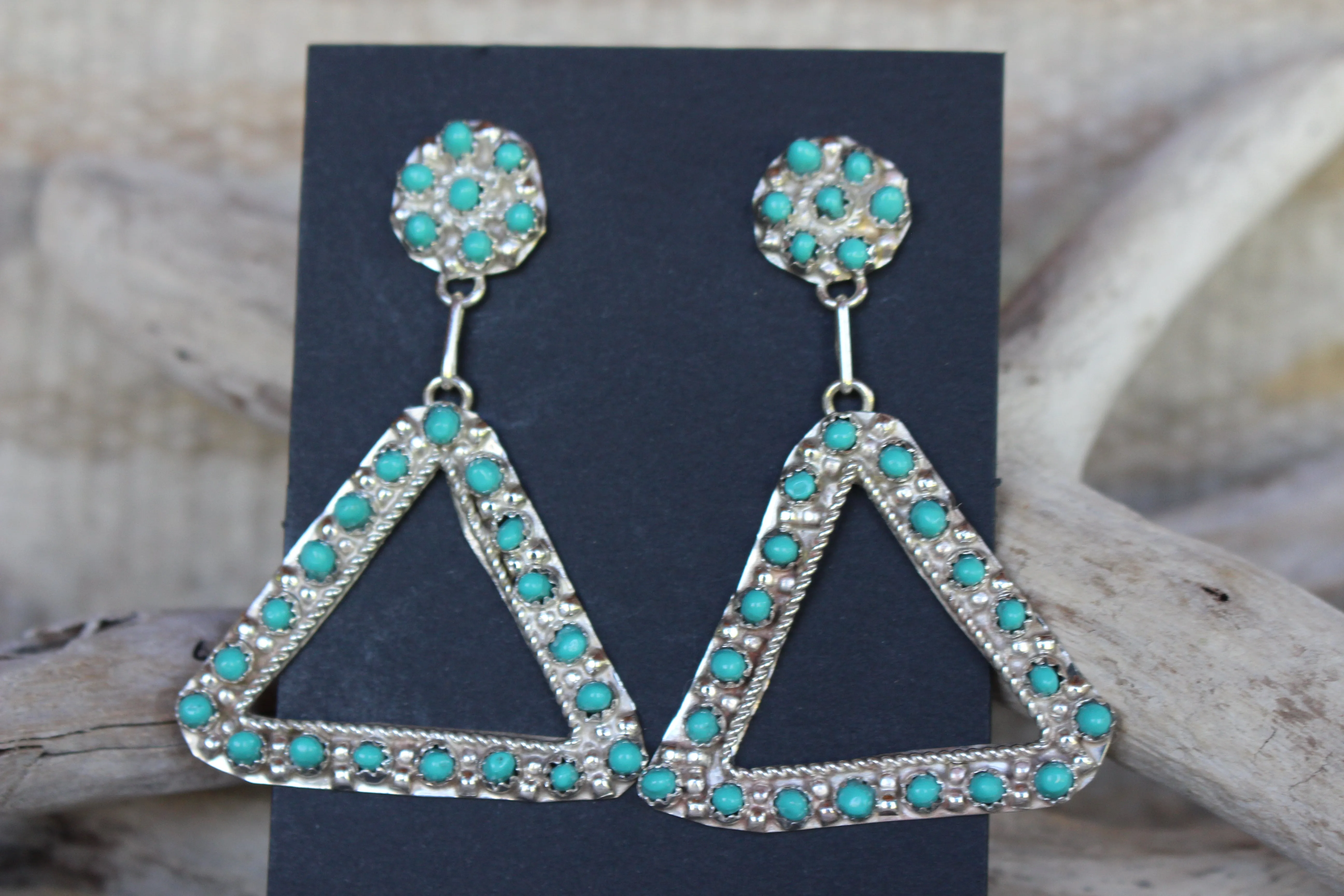 Turquoise Triangle Earrings