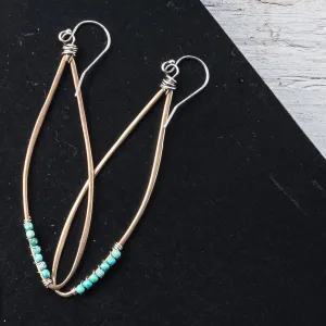 Turquoise Wrapped Dahlia Earrings