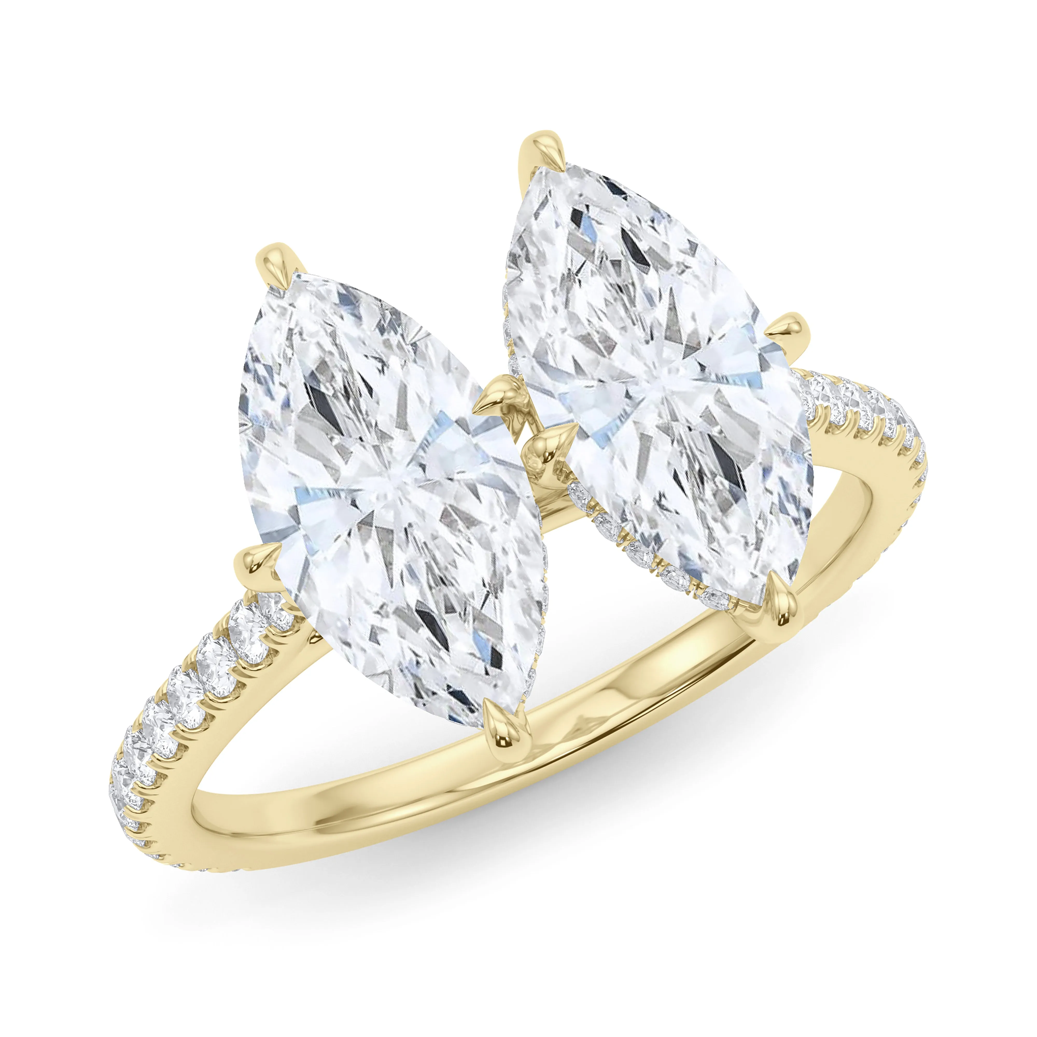 Twin Marquise Pave Ring