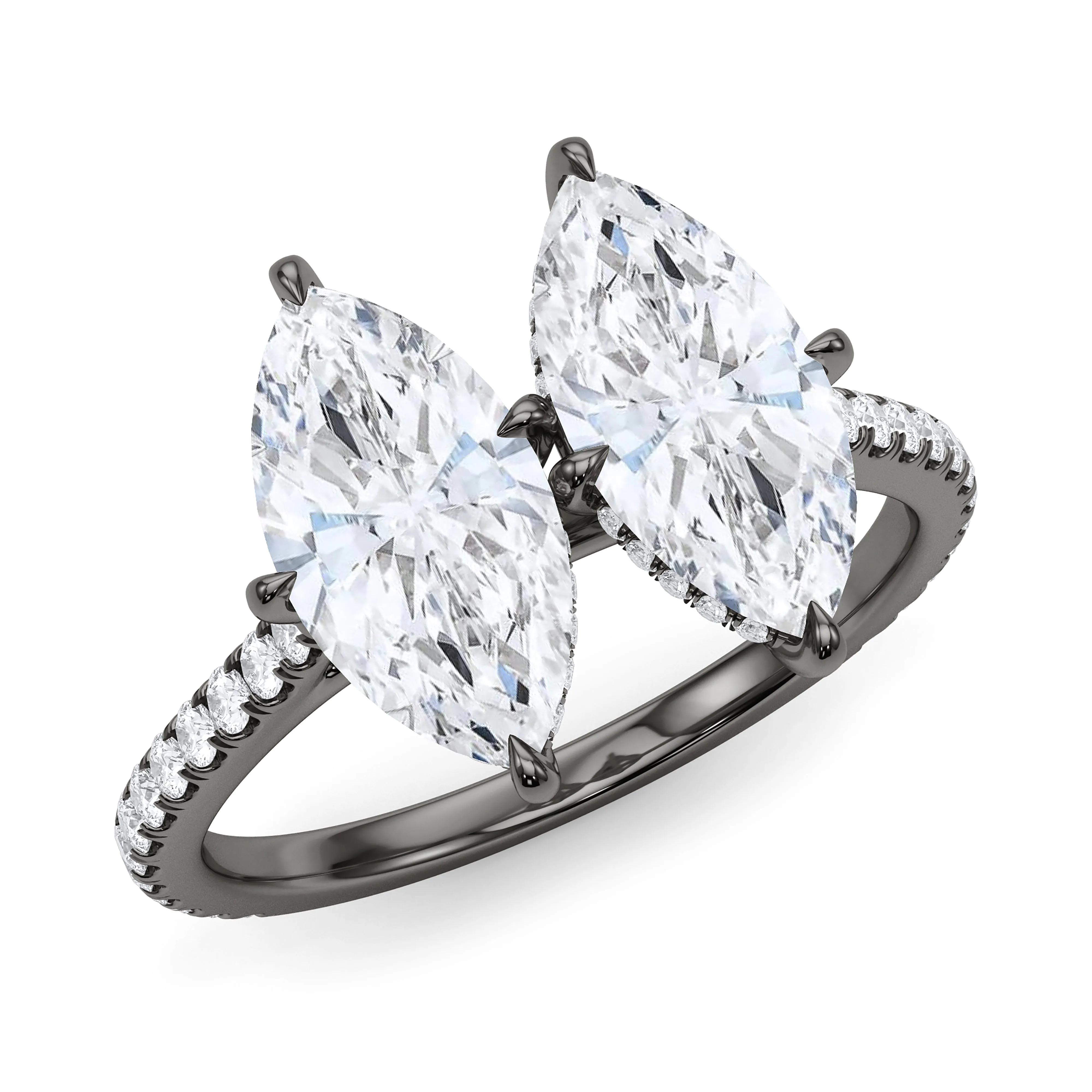 Twin Marquise Pave Ring