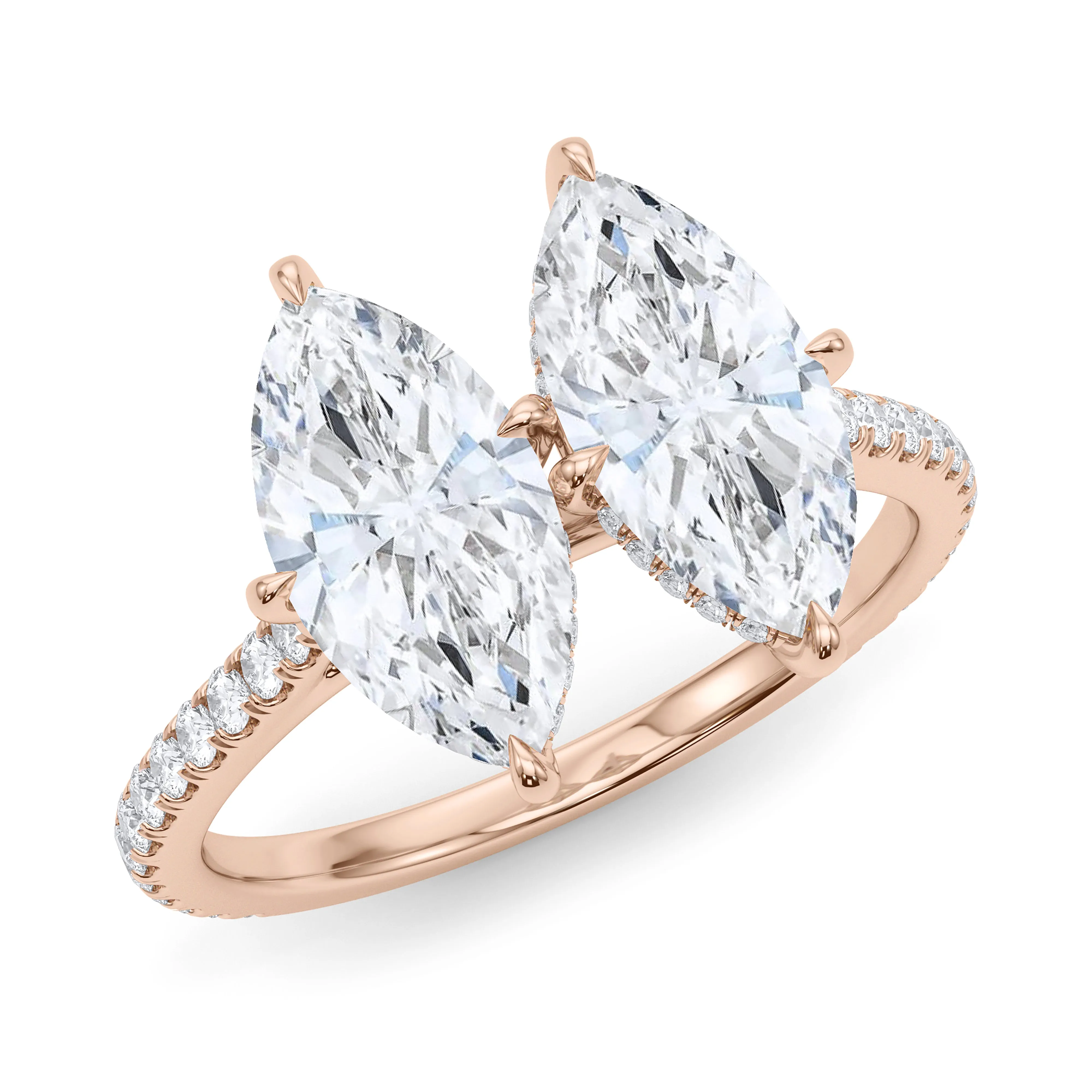 Twin Marquise Pave Ring