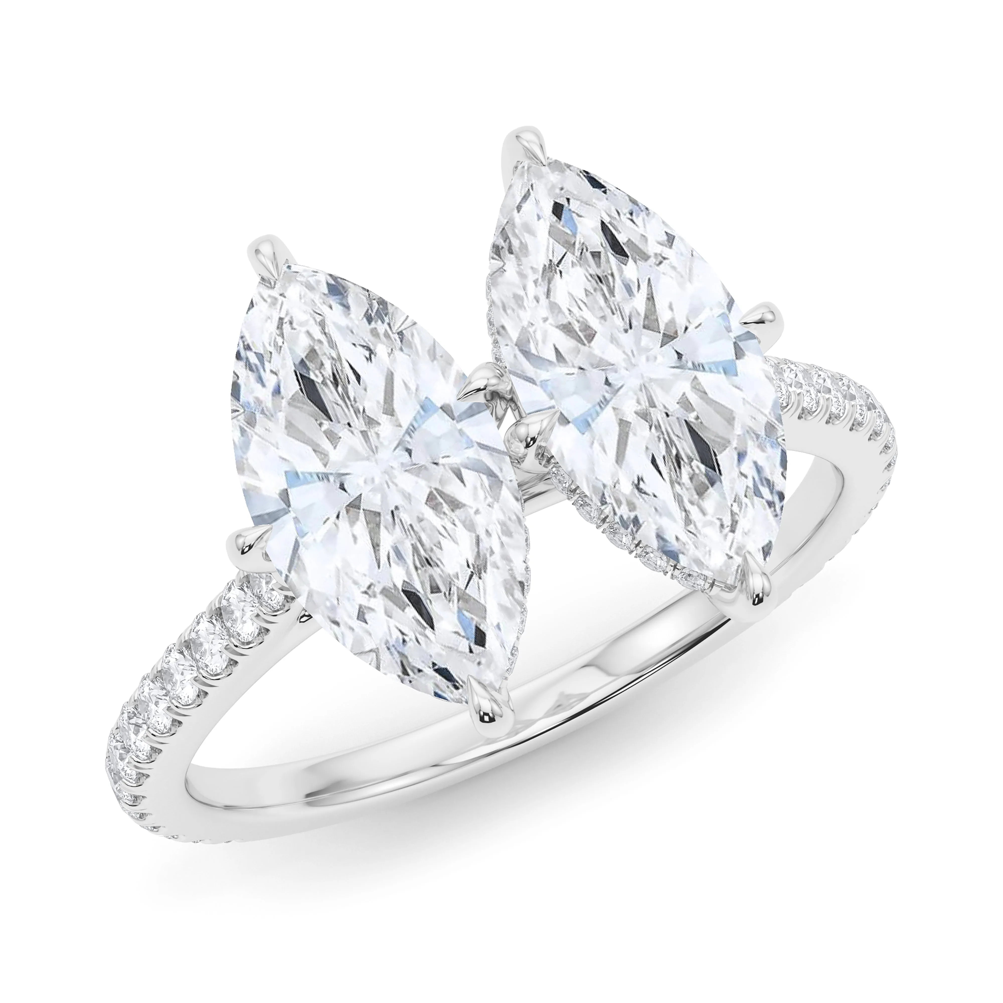 Twin Marquise Pave Ring