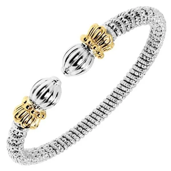 Vahan Sterling Silver & 14K Yellow Gold "Finial" Bangle Bracelet