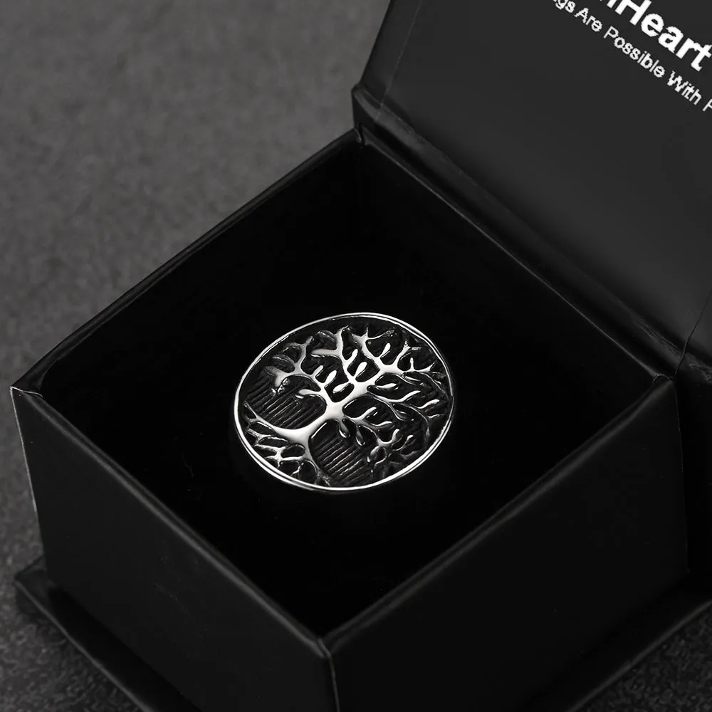 Vintage Tree of Life Signet Ring for Men