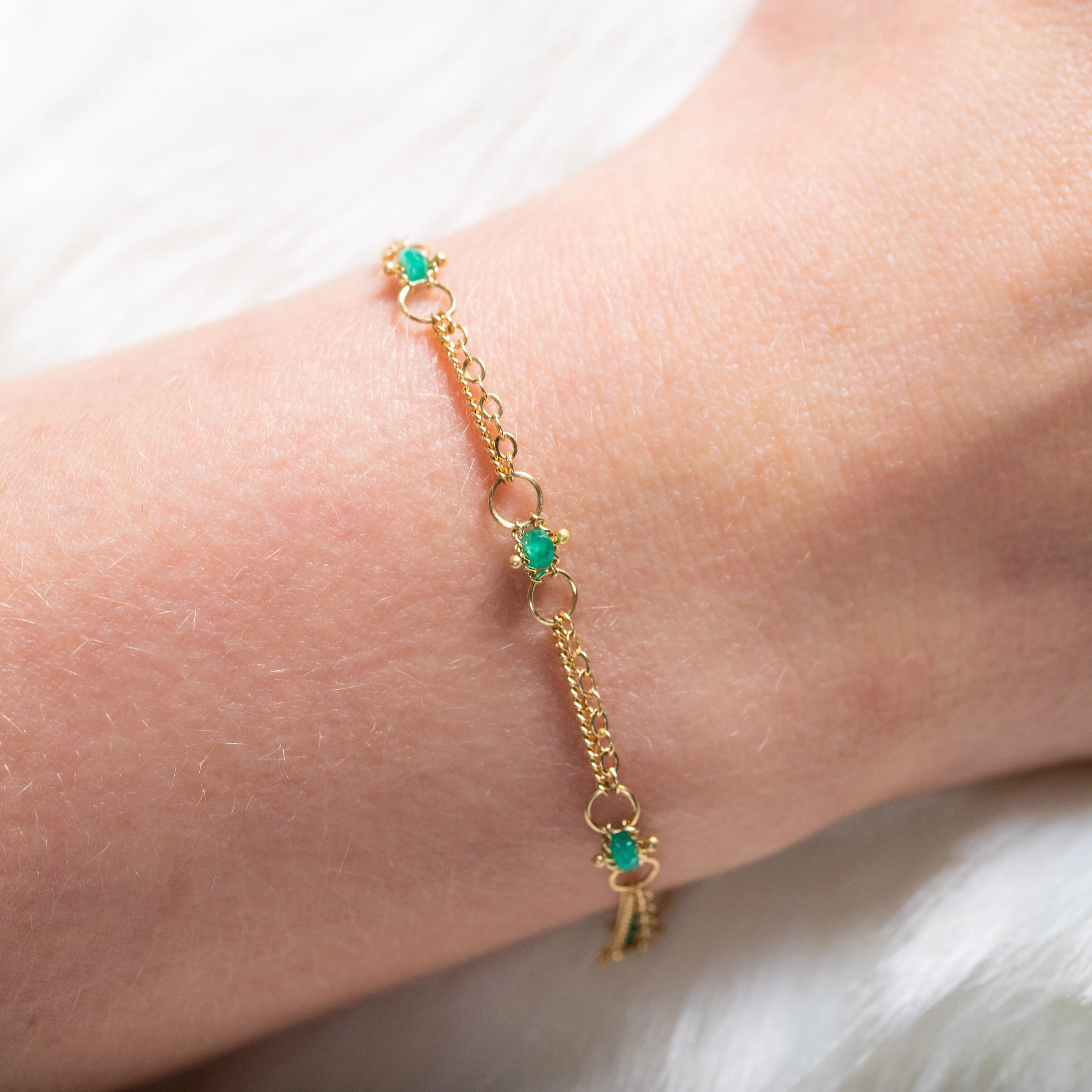 Whisper Chain Bracelet in Emerald