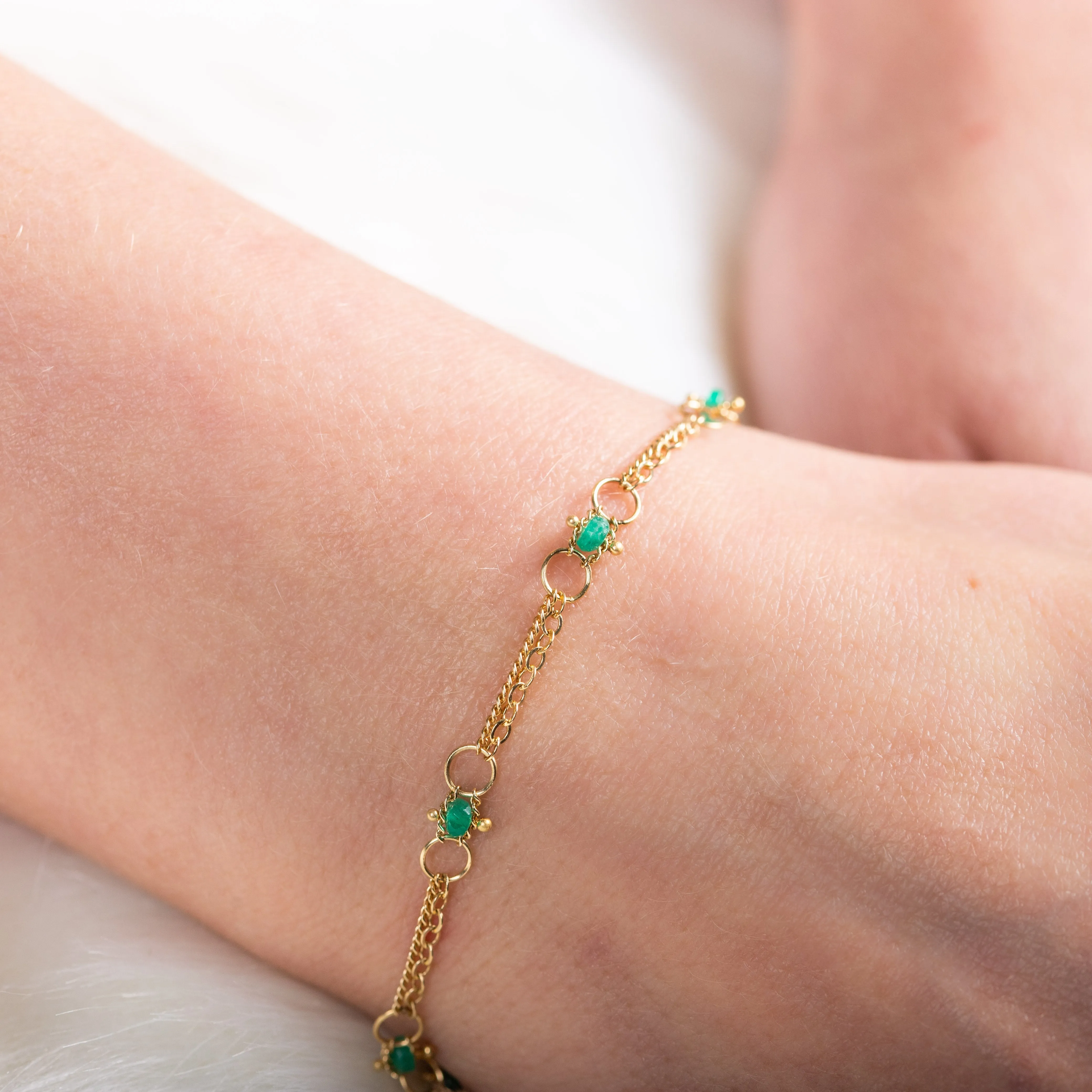 Whisper Chain Bracelet in Emerald