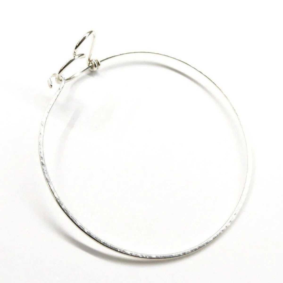 Wire Wrapped Heart Bangle in Sterling Silver