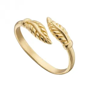 Yellow Gold Plated Feather Wrap Around Toe Ring R3779