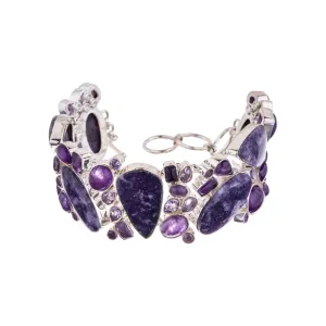 Yolanda Amethyst and Charoite Bracelet,Sterling Silver